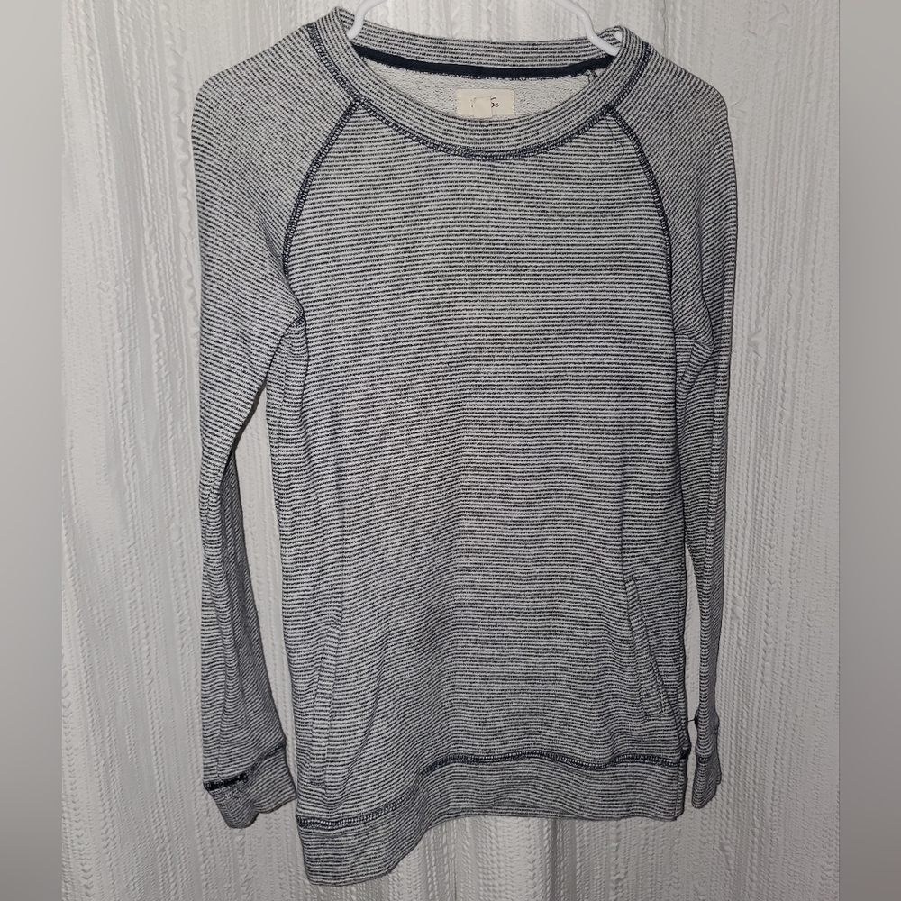 Per Se Blue and White Striped Top